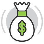 bag of money icon symbolizing discounts and freebies for holistic nutritionists